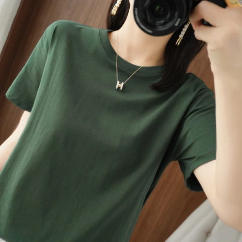 KANNISAK TShirt O Neck Baumwolle - Kurzarm Gr L Weit