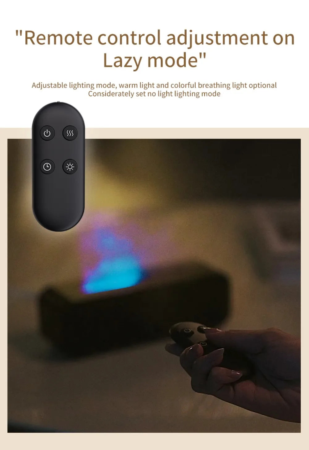 Humidifier Flame Aromatherapy Diffuser Can Add Essential Oils 7 Colours Flame Diffuser Timing Protection USB Desktop Humidifier