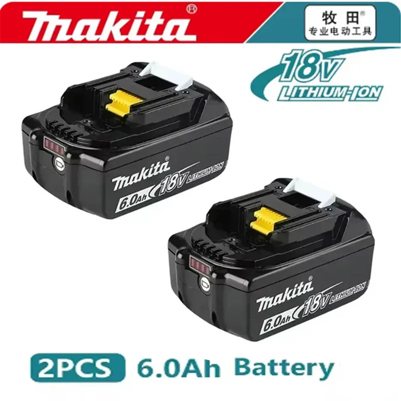 Makita 100% Original Rechargeable Power Tool Battery 6.0Ah 18V BL1830 BL1850 BL1840 BL1860 BL1815，Replaceable LED Lithium-ion