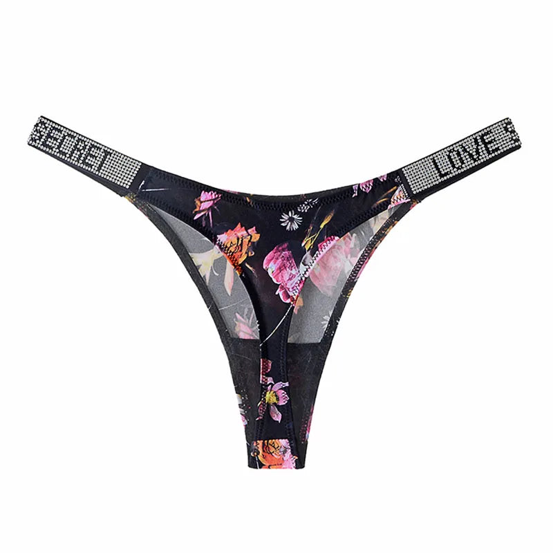 Damen-Unterwäsche 2025: TWTZQ Low Waist Sexy Panties Women Thongs Rhinestones Letter - Diamonds G-string Sports Thong Shorts Briefs T-back Fitness S-XL Collection