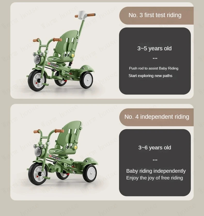 Neues Kindertrikot, Recliner und Sitzender Foldable Portable Stroller, 1-6 Jahre Alt Multifunktionales Kinderfahrrad