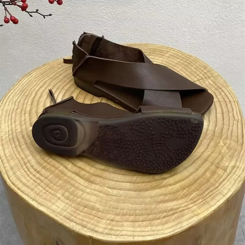 Summer New Women's Sandals Fashion Open Toe Women Classic Retro Gladiator Flat Casual Beach Roman Women's Shoes Mujer