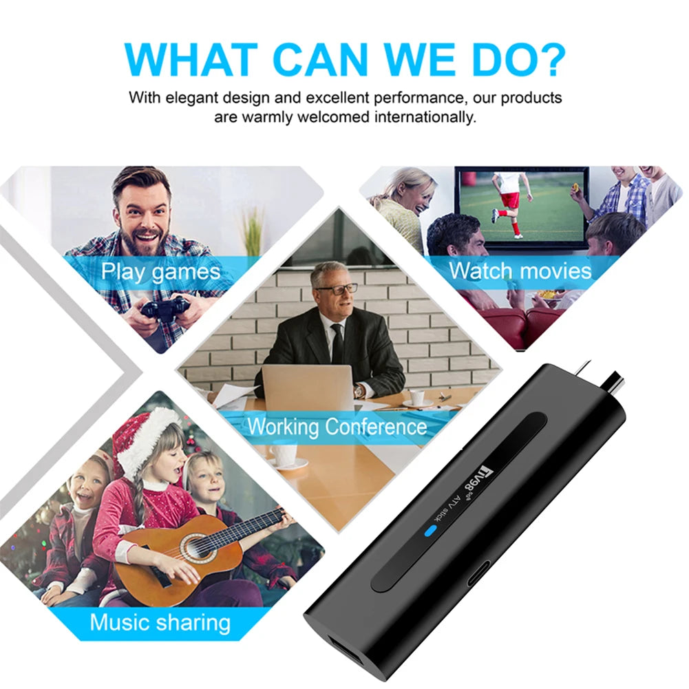 TV98 ATV H313 Mini TV Stick 8K 2.4G 5G WiFi Quad Core BT5.0 Android TV Stick 14.0 Set Top Box for Network Media Player
