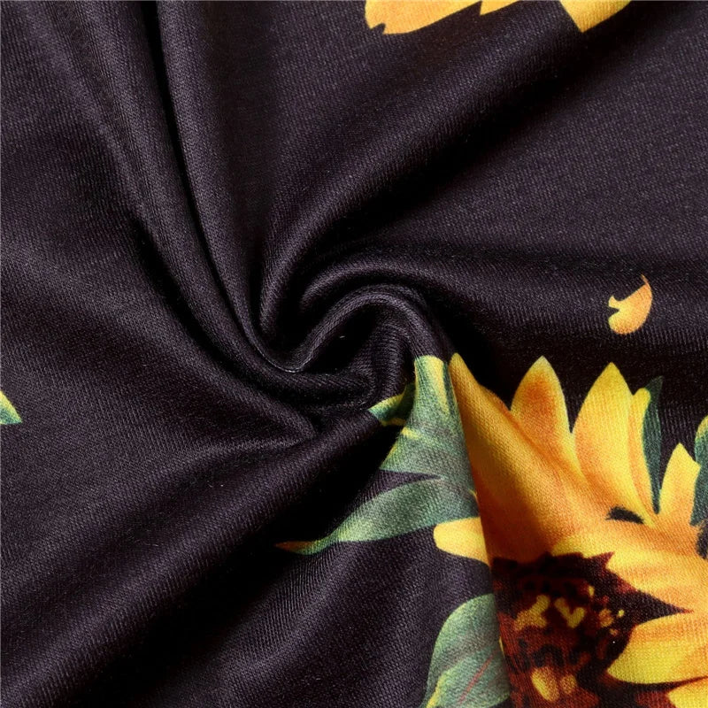 Mother Daughter Matching Dresses Family Sets Floral Fashion Woman Girls Long Dress Outfits Sleeveless Family Look Dress