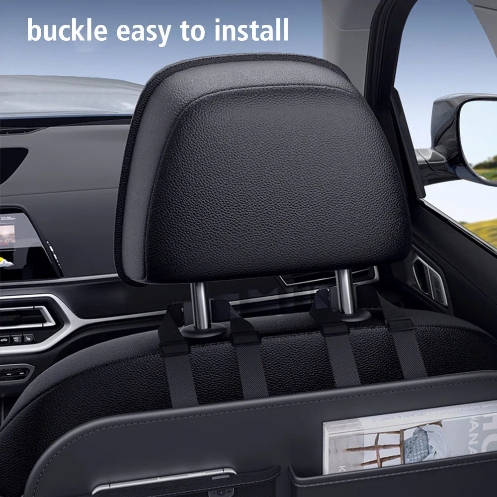 Anti Kick Pad Cup Holder Auto seat back storage hanging bag Car Backseat Organizer Upgraded 6-Pocket with Hook Tissue Holder