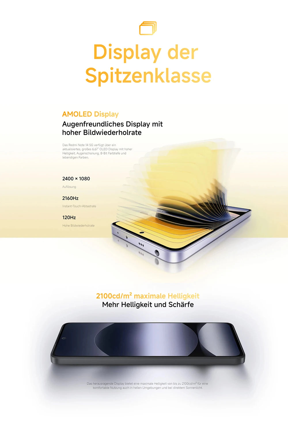 Xiaomi Redmi Note 14 5G 108MP Kamera - 5110 mAh Akku, 45 W Turbo-Ladung