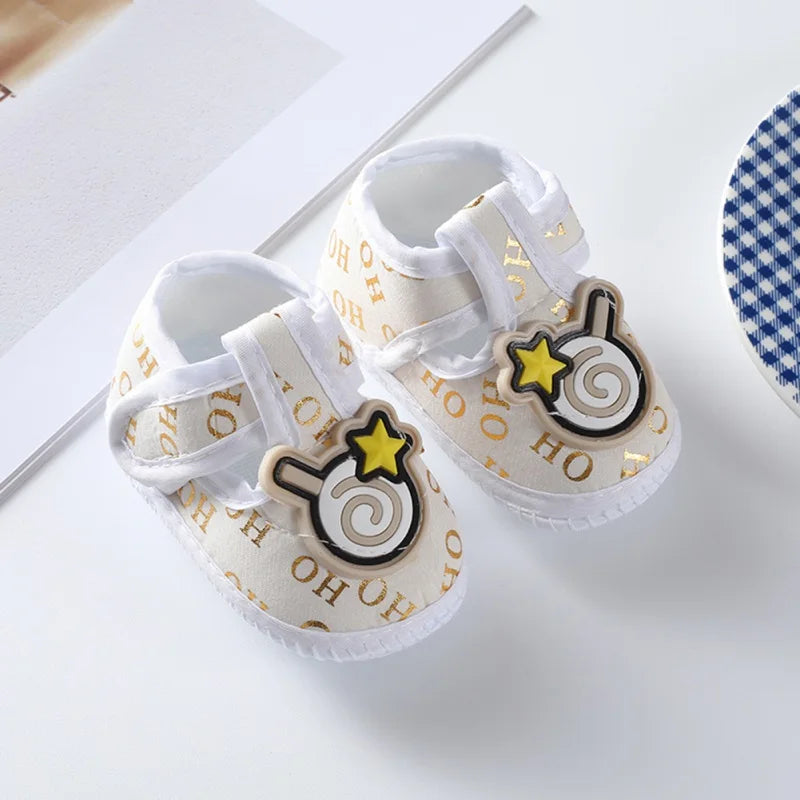 Frühling Herbst Baby Schuhe 2025 - Koreanischer Stil Cartoon Auto Muster - Weiche Sohle Stoff Schuhe 0-8 Monate