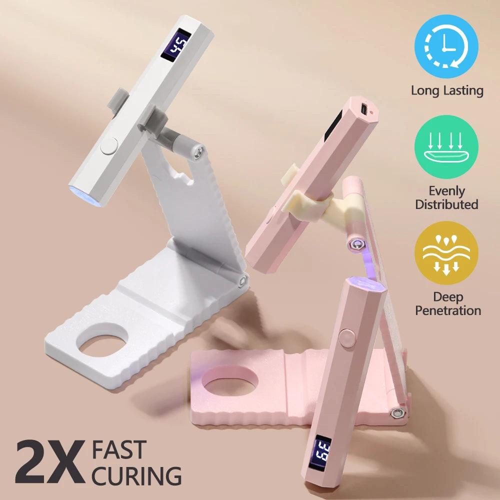 LINMANDA Minicure Handheld UV Light for Gel Nails Portable UV Nail Lamp with Stand Rechargeable Mini LED Nail Lamp Nail Dryer