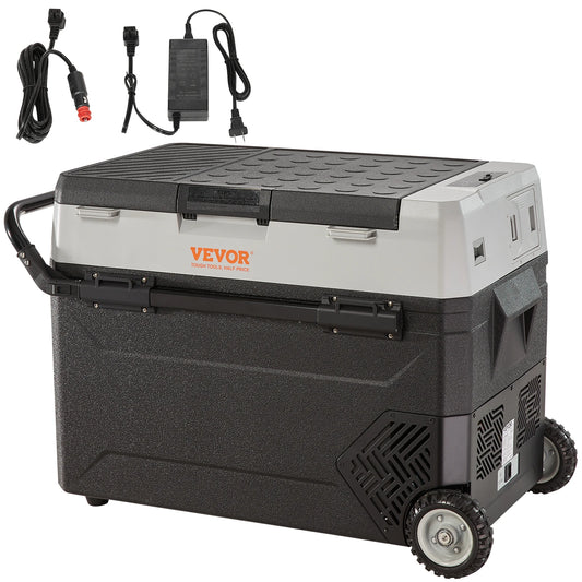 VEVOR 35L/45L/55L Portabler, Faltbarer Auto-Kühlschrank mit Rad, Kompressor, Gefrierfach für Camping, Picknicks, Auto, Zuhause, Reisen
