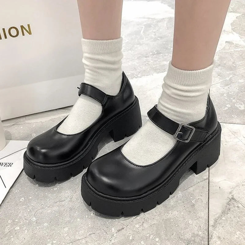 Schuhe Lolita Frauen 2025 - Japanischer Stil Mary Jane Vintage Mädchen - Hohe Absätze Platform College Student Pumps
