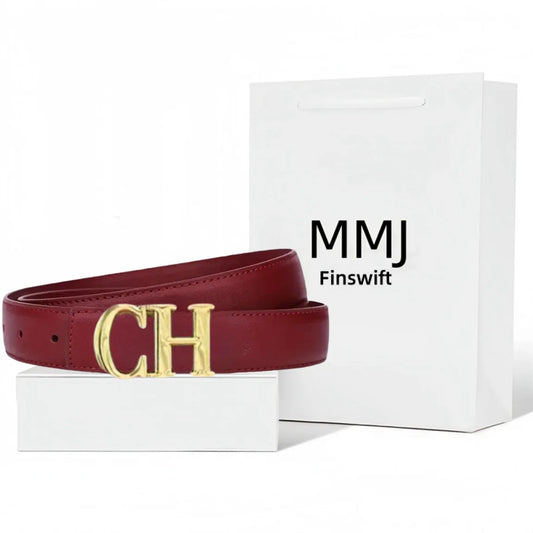 Luxury Designer Fashion Women's Belt Business Alloy Letter Button Head Daily Versatile Decoration Jeans Business Women's Belt