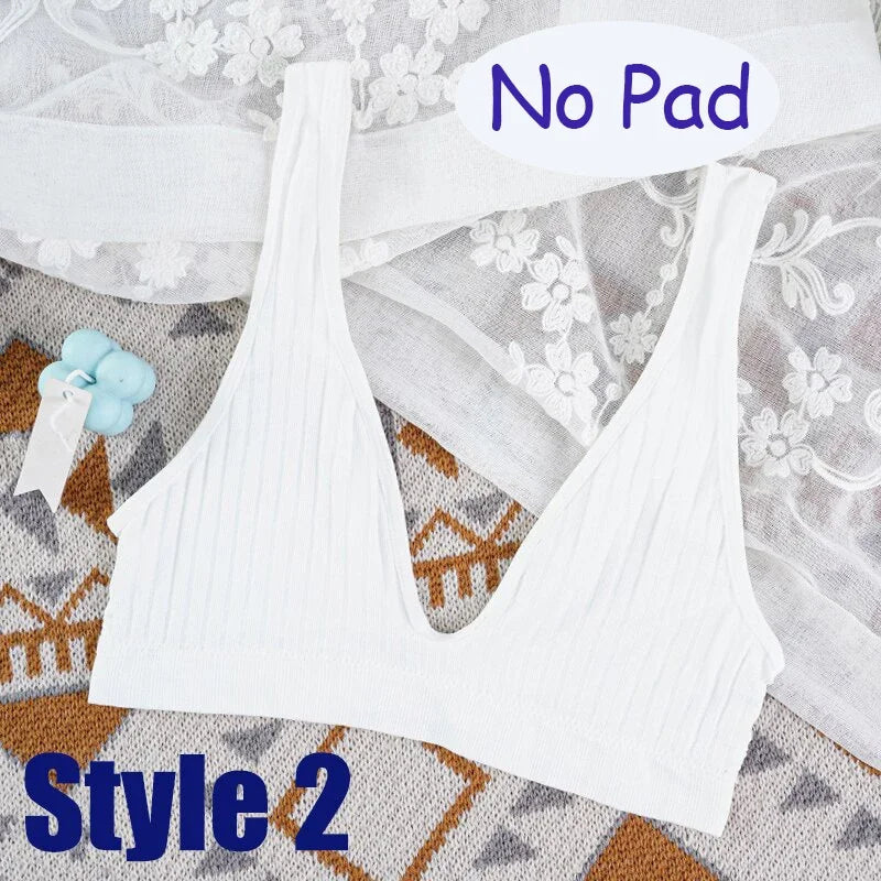 Women Seamless Sports Crop Top Sexy Bra Female Tube Tops Deep V Sexy Women's Underwear Bralette Sleeveless Camis Bandeau Top