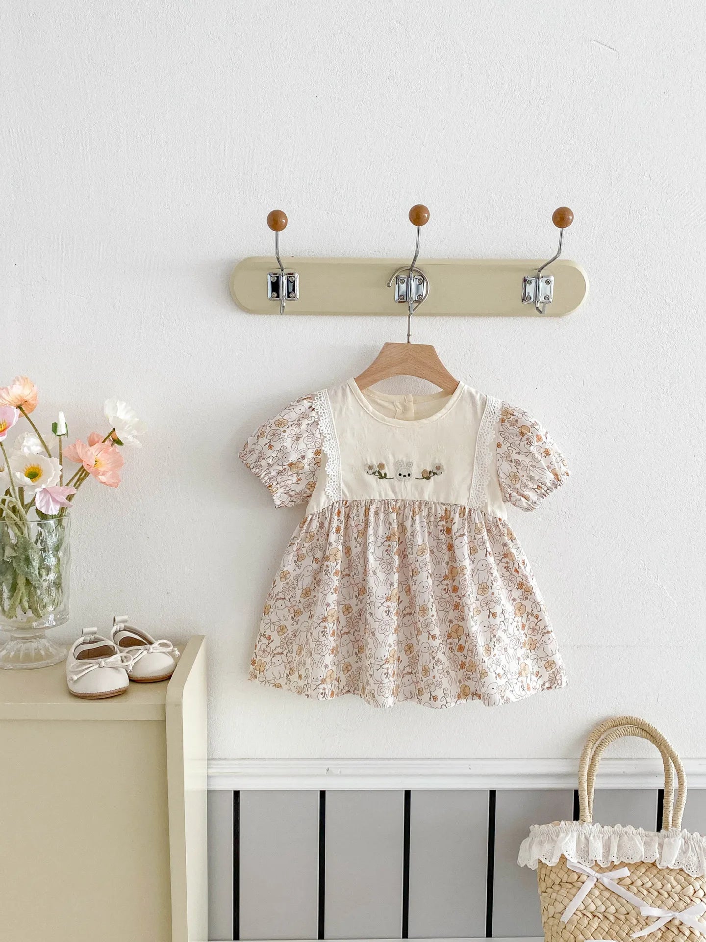 NELNKAGHY Kleid Spitze Baumwolle - Floral Prinzessin Gr 80