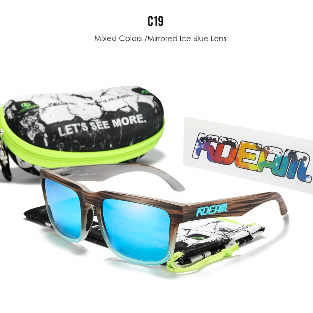 KDEAM Herren Polarisierte Sonnenbrille Quadratisch Casual Outdoor Sonnen Brille Frauen Unisex Sonnenbrille für Paare mit Neuer Verpackung