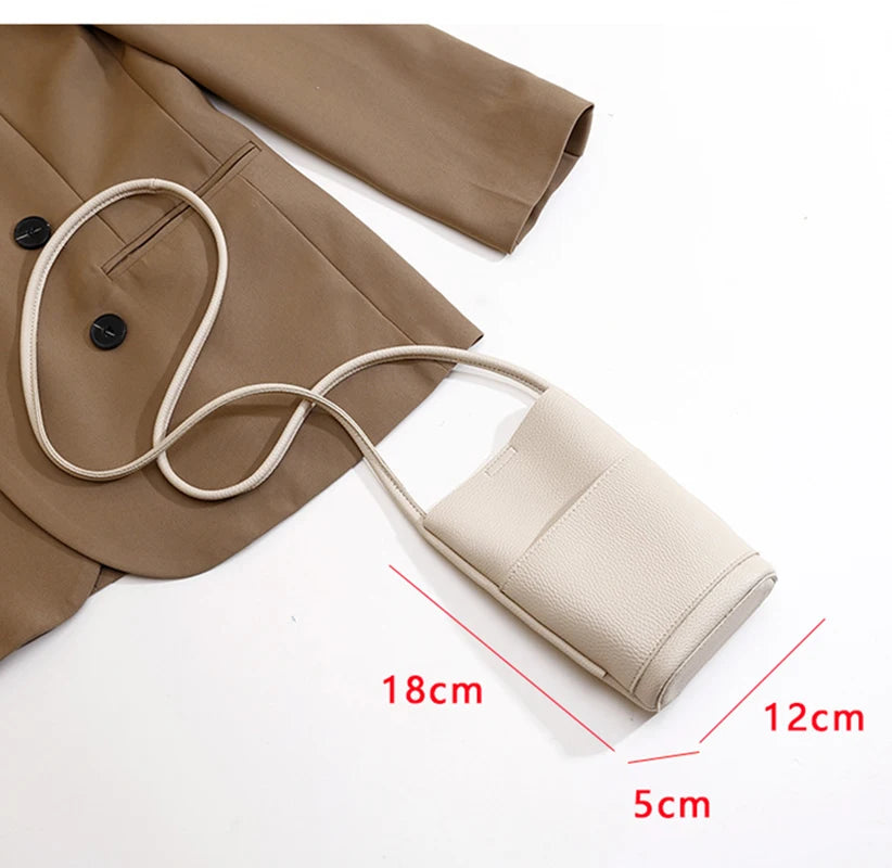 Modisch Handy Tasche Frauen 2025 - Crossbody Klein PU Leder Tasche - Neu Fashion Vielseitig Minimalist Unisex Shopping Phone Tasche