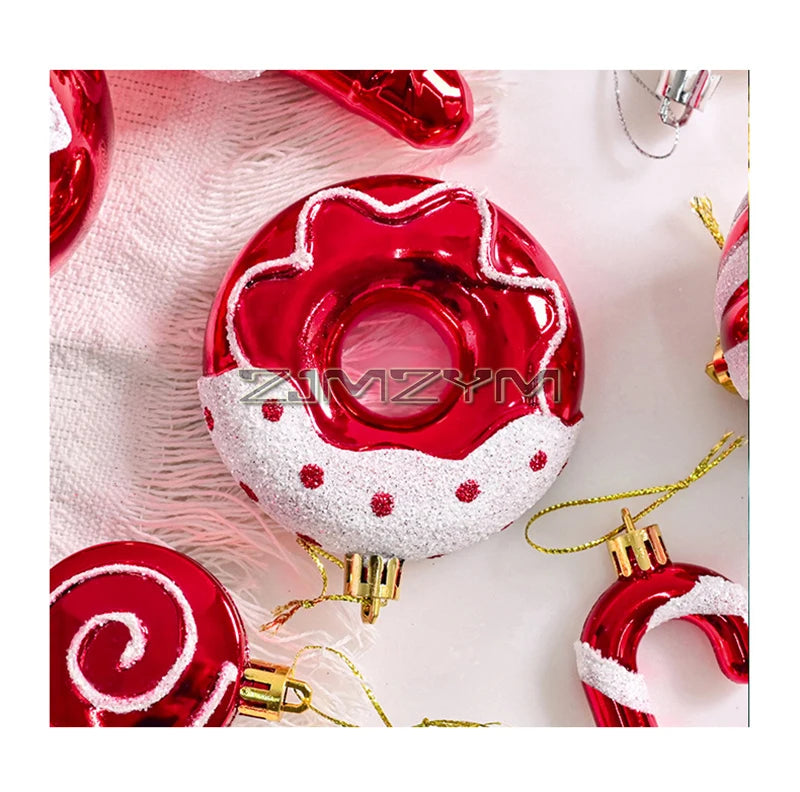 LA9682 Weihnachtsbaumschmuck - Bruchfest, 78 Stück, Rot Weiß