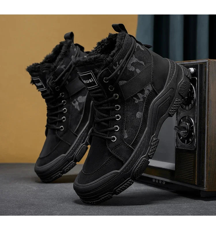 Ghete de iarnă călduroase cu căptușeală din velur Choice B2-M2299 - Mărimea EU 39-44, Toc 1-3 cm, Antiderapante