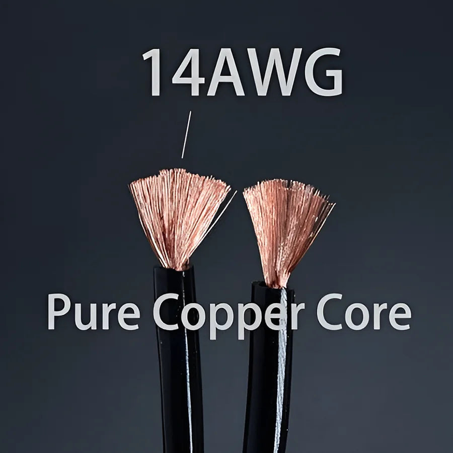 Lautsprecherkabel 2025 - 14AWG Kupfer Gold Banana-Stecker - Premium HiFi Speaker Cable DREMAKE Geflochten