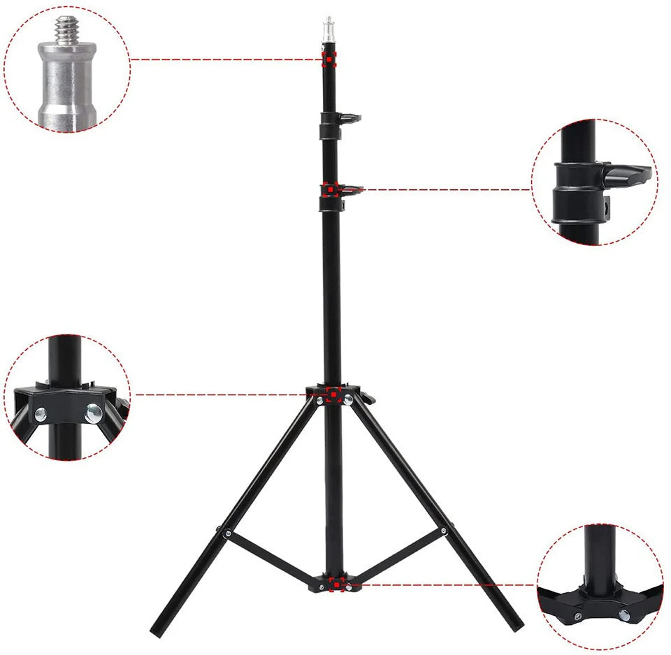 Photography Led Video Ring Light Circle Fill Lighting Camera Photo Studio Phone Selfie Lamp With Tripod Stand Boom Arm Youtube