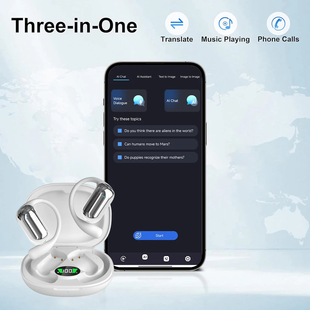 Translator-Kopfhörer 2025: Q16S 3-in-1 144-Languages - Instant Voice Bluetooth Collection
