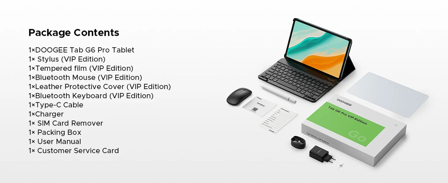 DOOGEE Tab G6 Pro Ultra Dünnes Metallgehäuse - 9000mAh, 8GB Ram, 128GB ROM