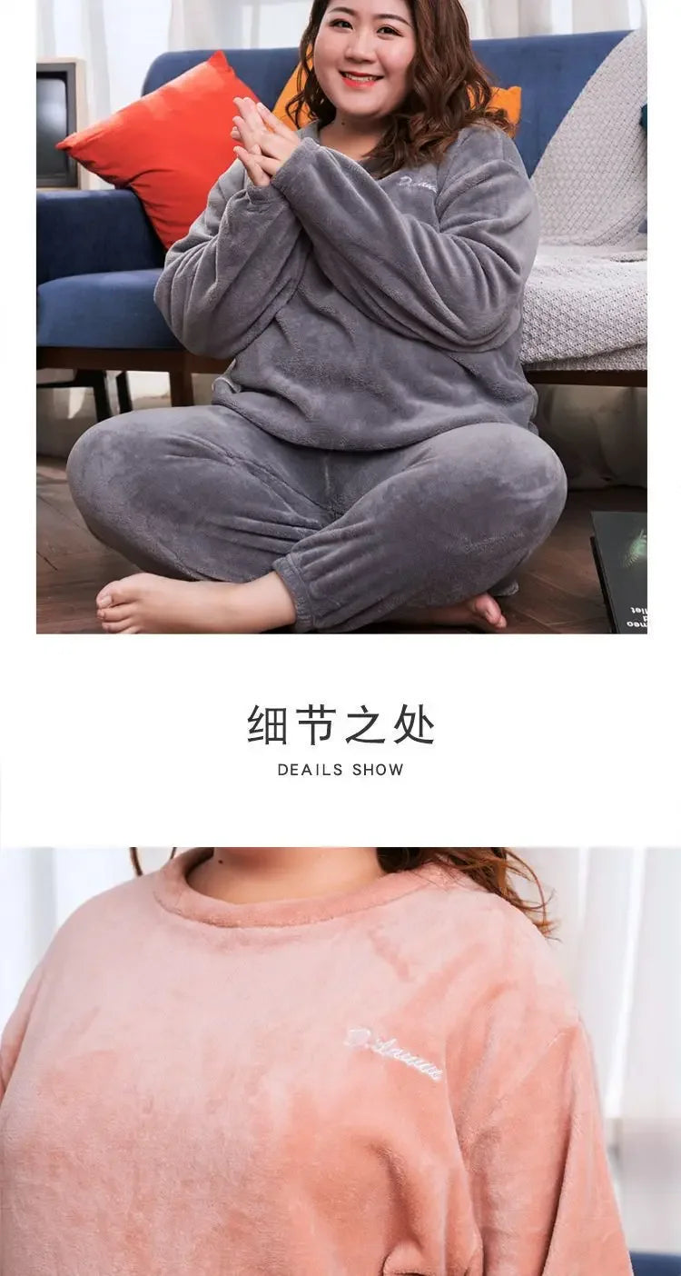 Loribindwood Korallenfleece Pyjama Set - Groesse L Bund