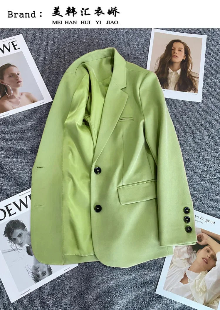 Elegant Office Lady Blazers for Women 2024 Fashion Long Sleeve Single Button Blazer Coats Female Top Suit Jackets Outerwears
