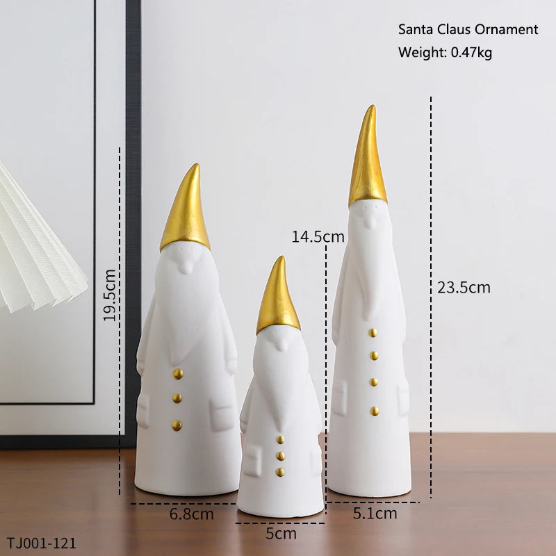 MINISO Nordischer Stil Weihnachtsmann Set - Größe Klein, Harz, 4 Stück