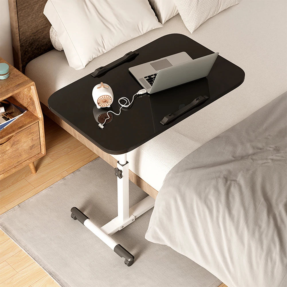 Reglable Über-Bett-Tisch mit verstellbarer Höhe, kippender Oberfläche, Rädern, rollendem Stehendem Laptop-Desk