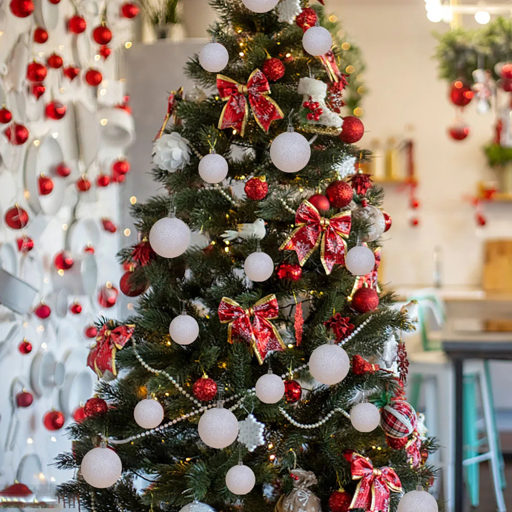 CHIXINHAPPYONE 40 Glitzer-Weihnachtskugel - Größe Ø3 cm, 6er Set