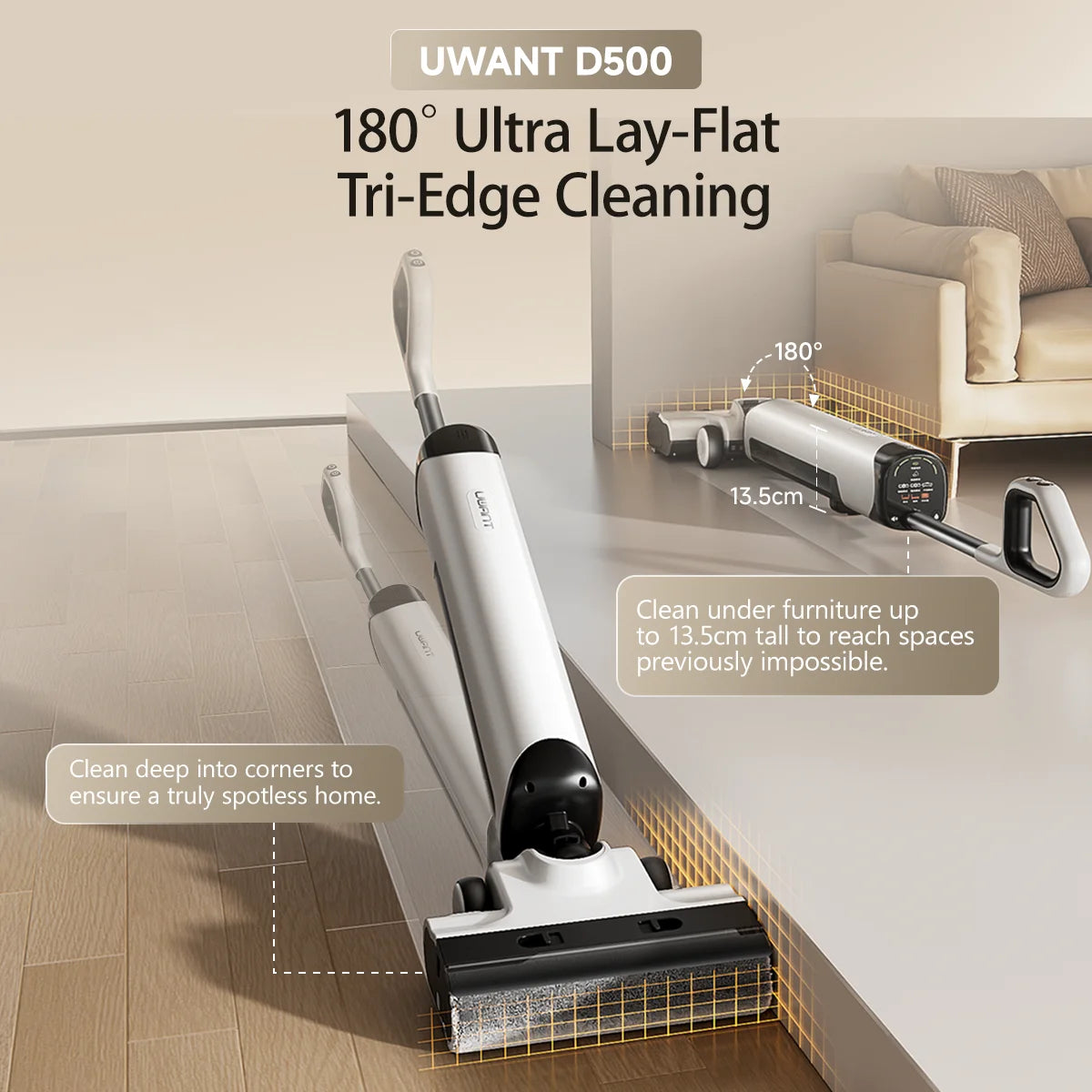 UWANT D500 Nass-Trockensauger Selbstreinigend-Staubbox 0,6-1 L 24x26x11