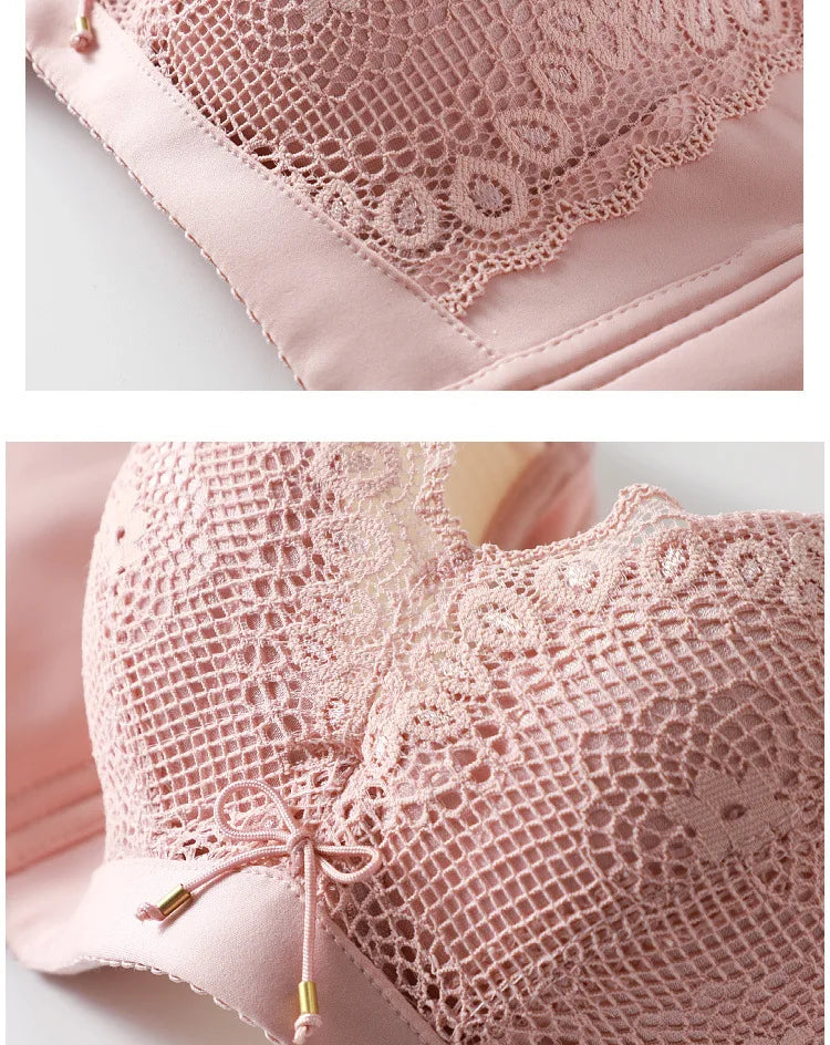 Women's Push-up bra, elegant little lace bra, soft seamless cotton, comfortable gathering Lingerie
