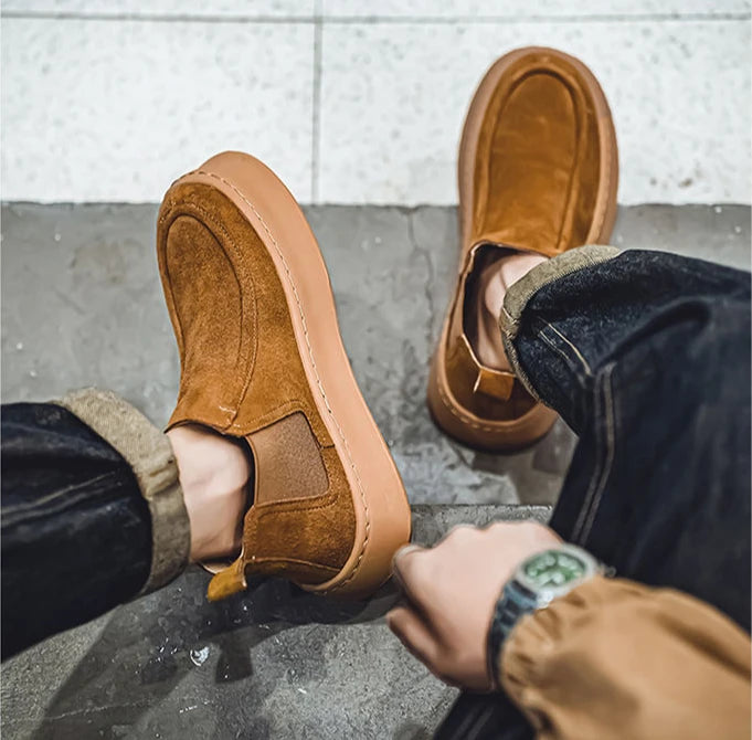 Ghete Chelsea Shangkaka cu platformă, croială înaltă - Mărimea 44, Înălțimea tocului 2 cm, Înălțimea gleznei