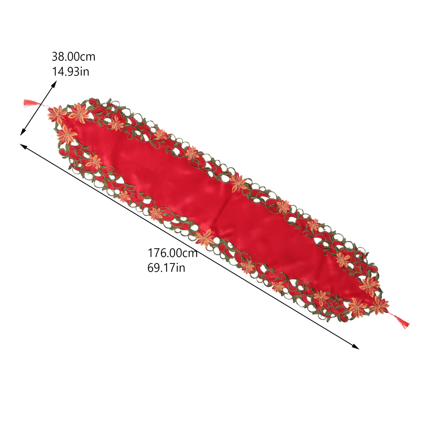 Embroidered Christmas Printed Christmas Decoration Tablecloths Party Picnic Retro Style Table Decoration Supplie Runners Linens