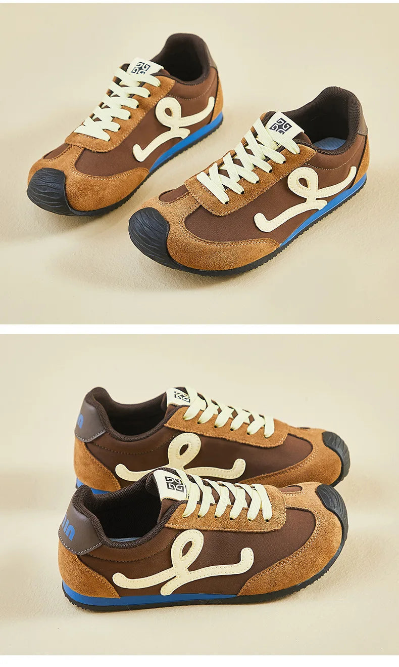 New Fashion Women's Shoes 2025 Spring Autumn Platforms Sneakers Comfortable Flat Shoes Lace-up Non Slip Casual Vulcanized Shoes