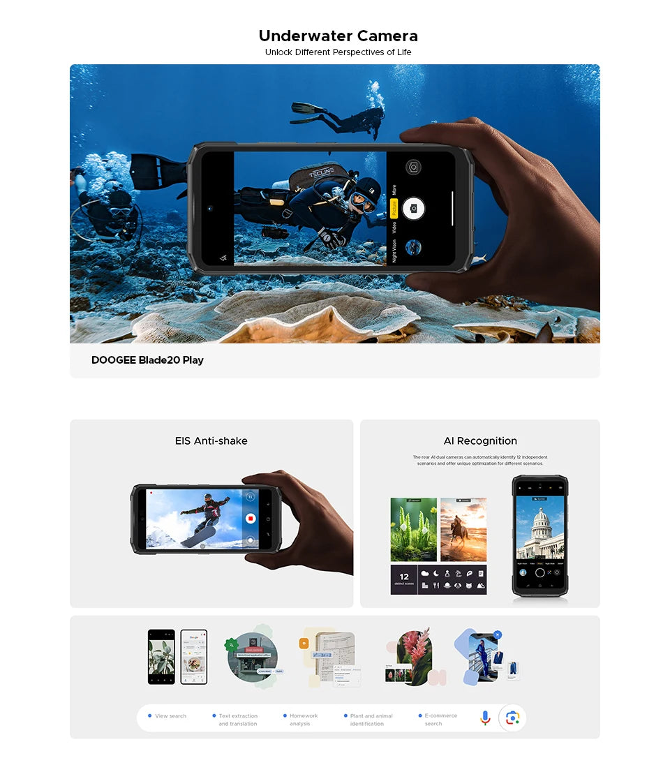 DOOGEE Blade20 Play Robustes 5G - Kapazität 10300mAh, 33W, 6,6 Zoll