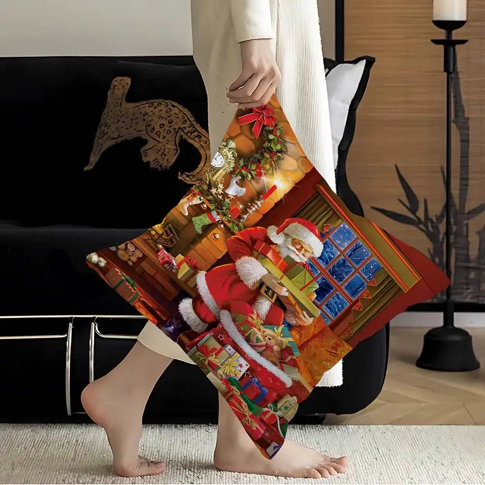 Merry Christmas Pillow Gift Home Office Decoration Bedroom Sofa Car Cushion Cover Case 45x45