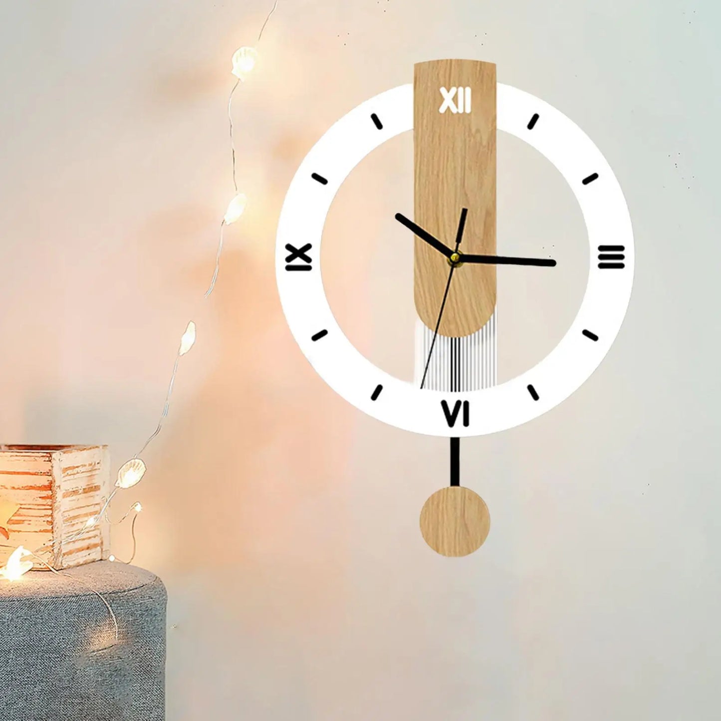 Wall Clock No Ticking Wall Decoration Large Roman Numerals Lightweight Easy to Read Gifts for Study Bedroom Cafe Bar Home Office