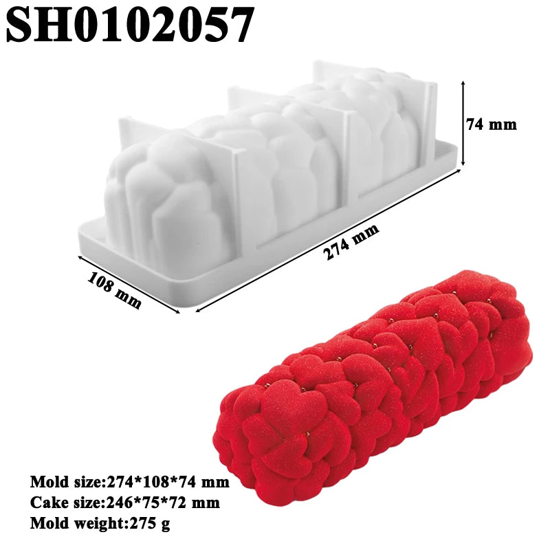 Romantic Heart or Rose Design Silicone Cake Molds Valentine's Day Mousse Cake Mold Kitchen Bakeware Dessert Decorating Tools