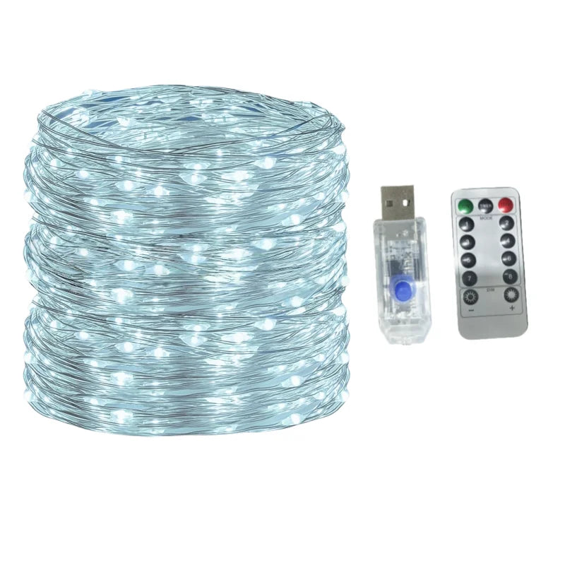 OKAL RED EAST Wasserdichte LED Kupferdraht - Länge 5-30 m, USB, 8 Modi