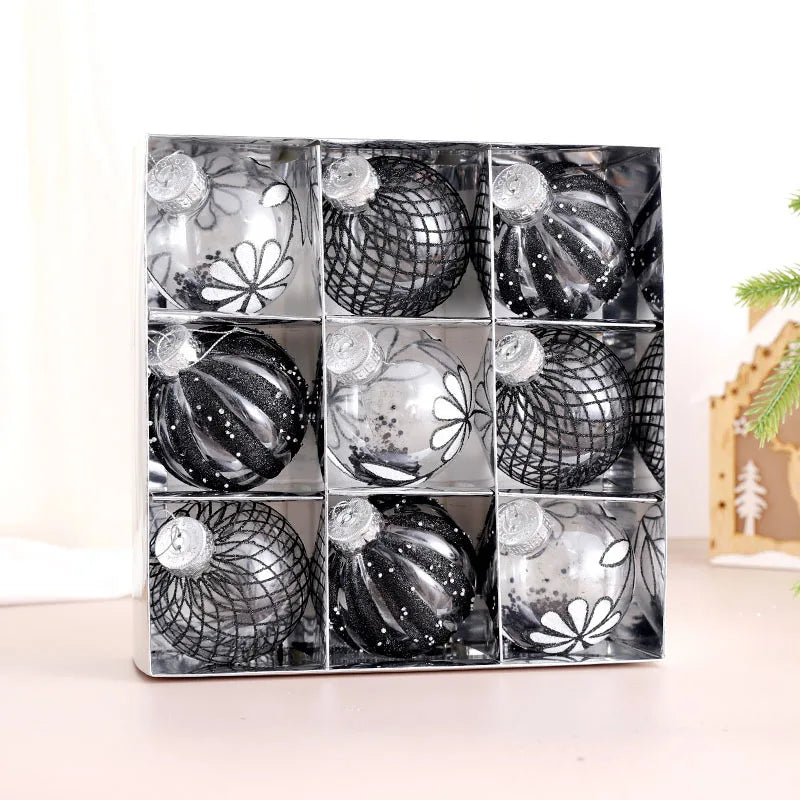 Choice Weihnachtskugel Set 8 cm Durchmesser - 9 Stück Kunststoff