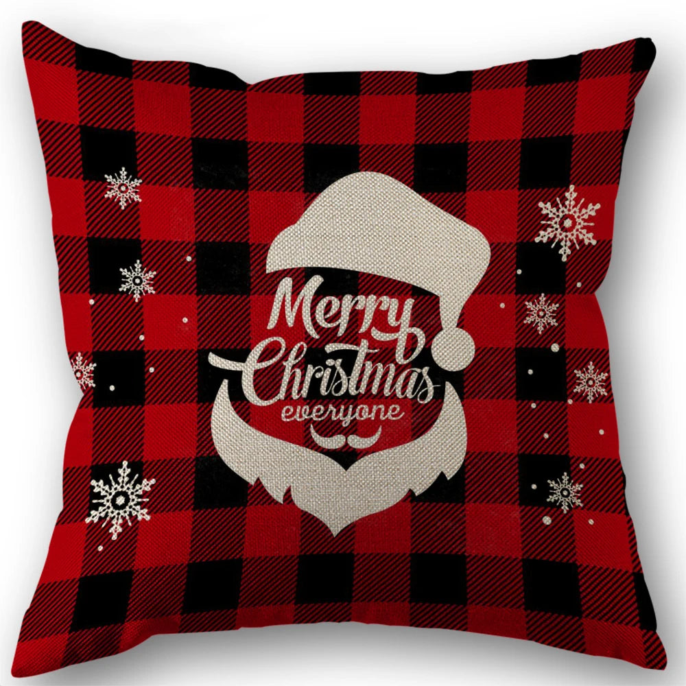 Red Stripe Merry Christmas Pillowcases Sofa Cushion Cover Linen Pillowslip House Indoor Home Decoration Throw Pillow Cover
