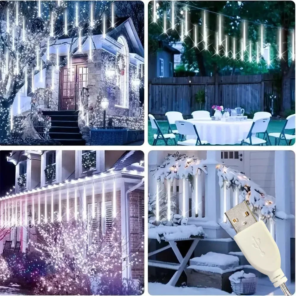 LOUCUNGAN USB Meteor Shower Lichterkette - 5V, <60 lm, Kompakt