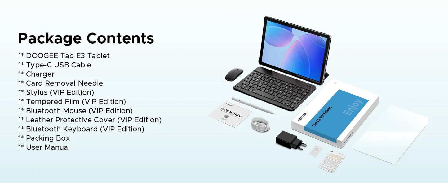 DOOGEE Tab E3 Ultradünn 7,5 Mm - 256 GB Speicher, 8800 mAh Akku, 11 Zoll Display