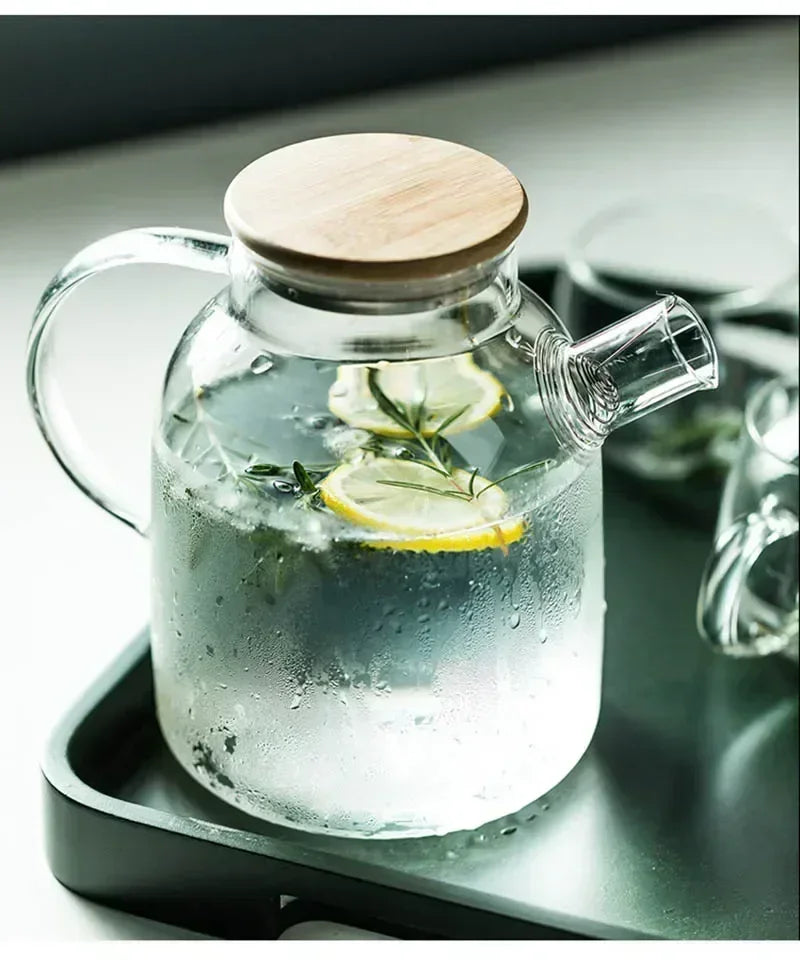 Borosilikat Teekanne Transparent Hitzebeständig - 1,8L Glas