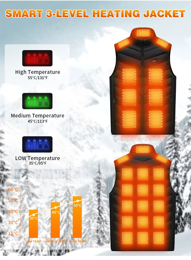 TODWARM M01 Beheizte Weste - Kapazität 6000mAh, Leistung 5V 2A, Größe One Size Universell Passform