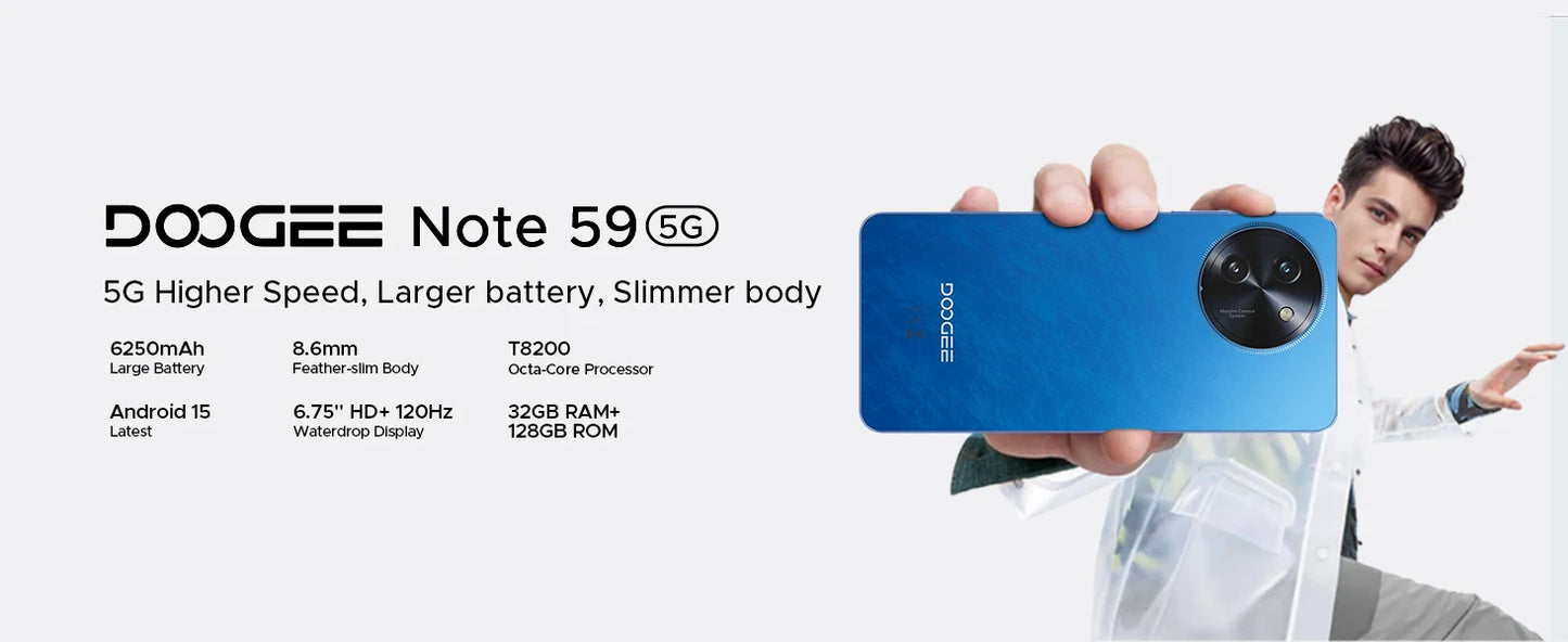 DOOGEE Note 59 5G - 6250 mAh Akku, Unisoc T820, 6,75 Zoll Display