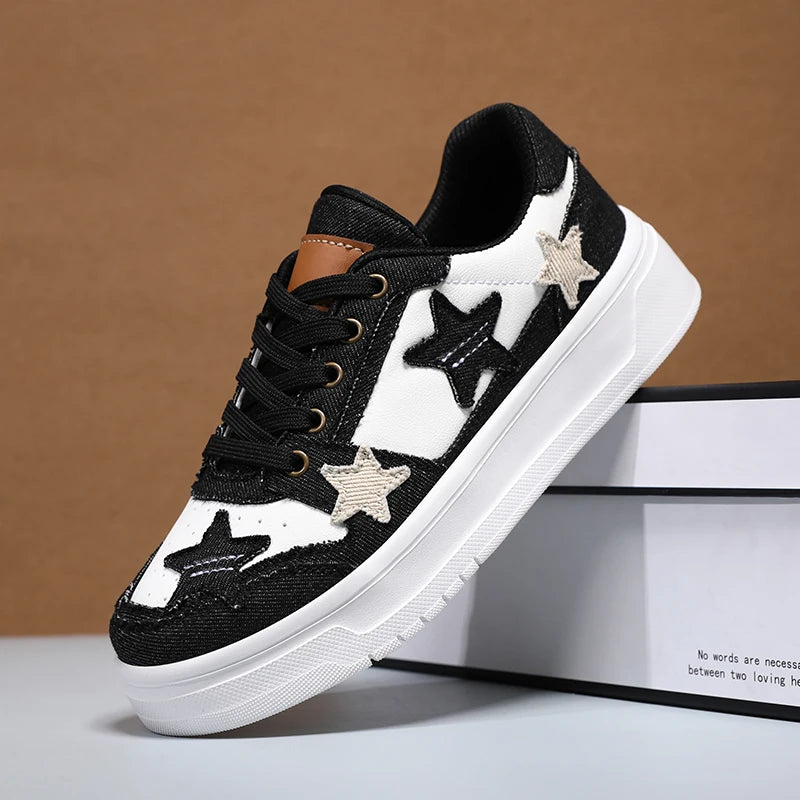 Men's Sneakers Fashion Star Skate Shoes Punk Hip Hop Style Student Sports 2 Summer All-match Non-slip Booster Casual Shoes
