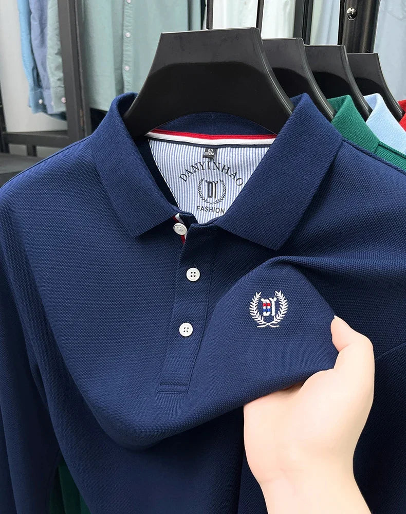 Tricou cu mânecă lungă și brodat Eleganza Polo - Mărimea M, amestec de bumbac