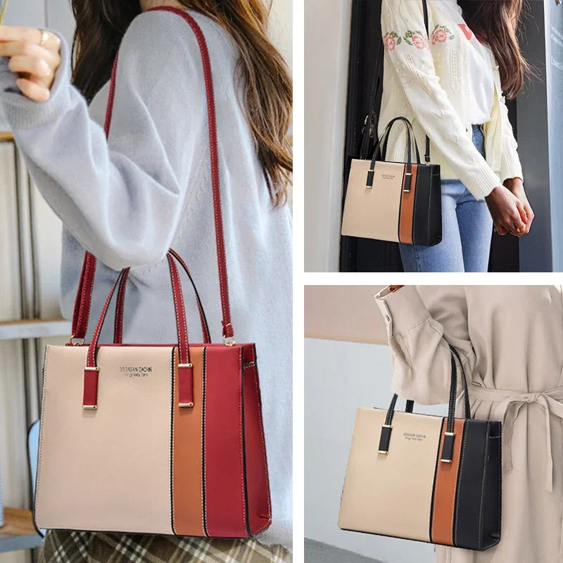 Fashion Crossbody Bags Adjustable Strap Top Handle Bag Large Capacity Totes Shoulder Bags Patchwork Handbags for Women Gift